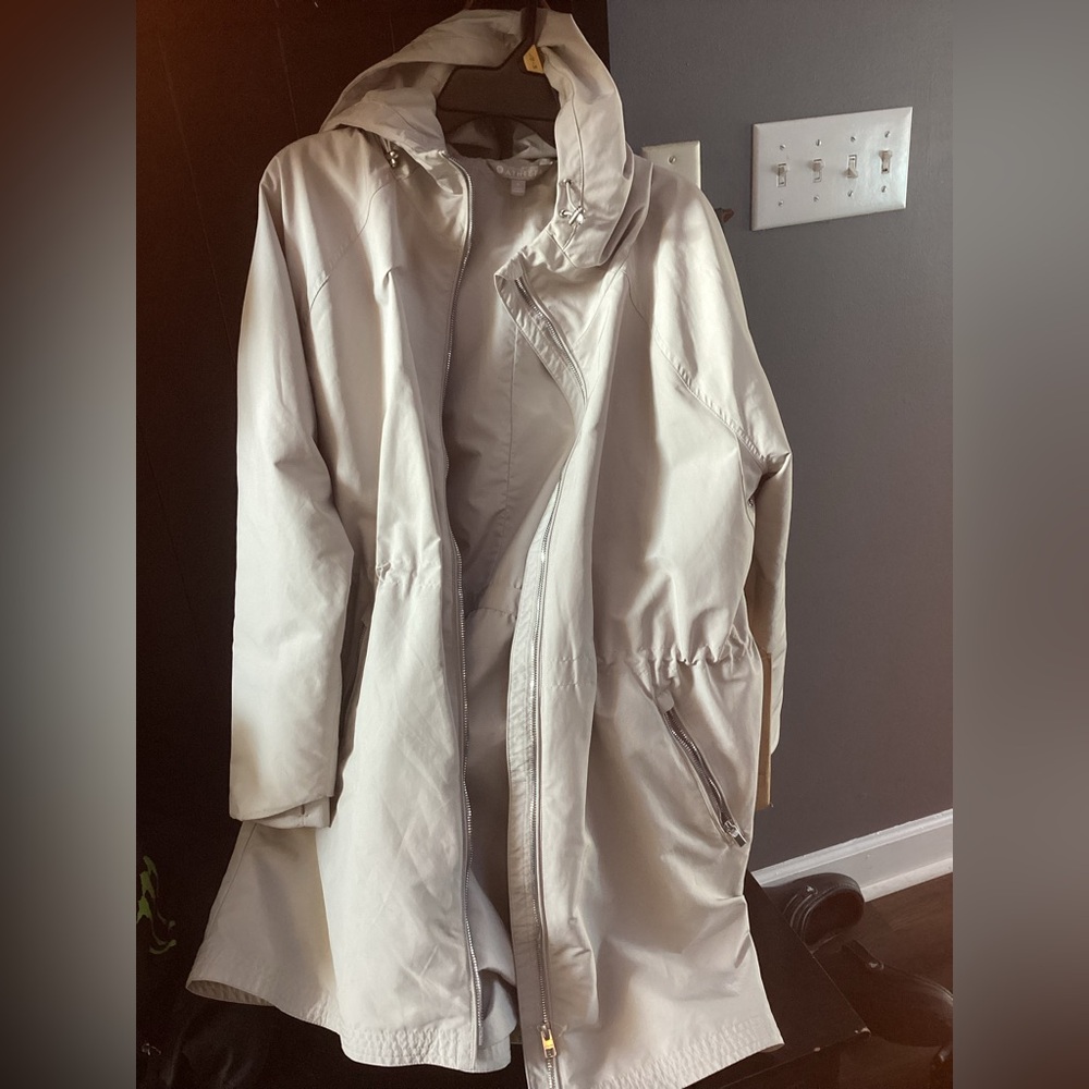 Athleta Long Adjustable Rain Jacket, Large - image 1